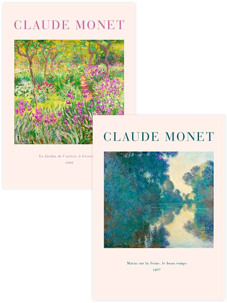 Claude Monet The Artist's Garden - Poster Seti Duo Ünlü Ressamlar Poster