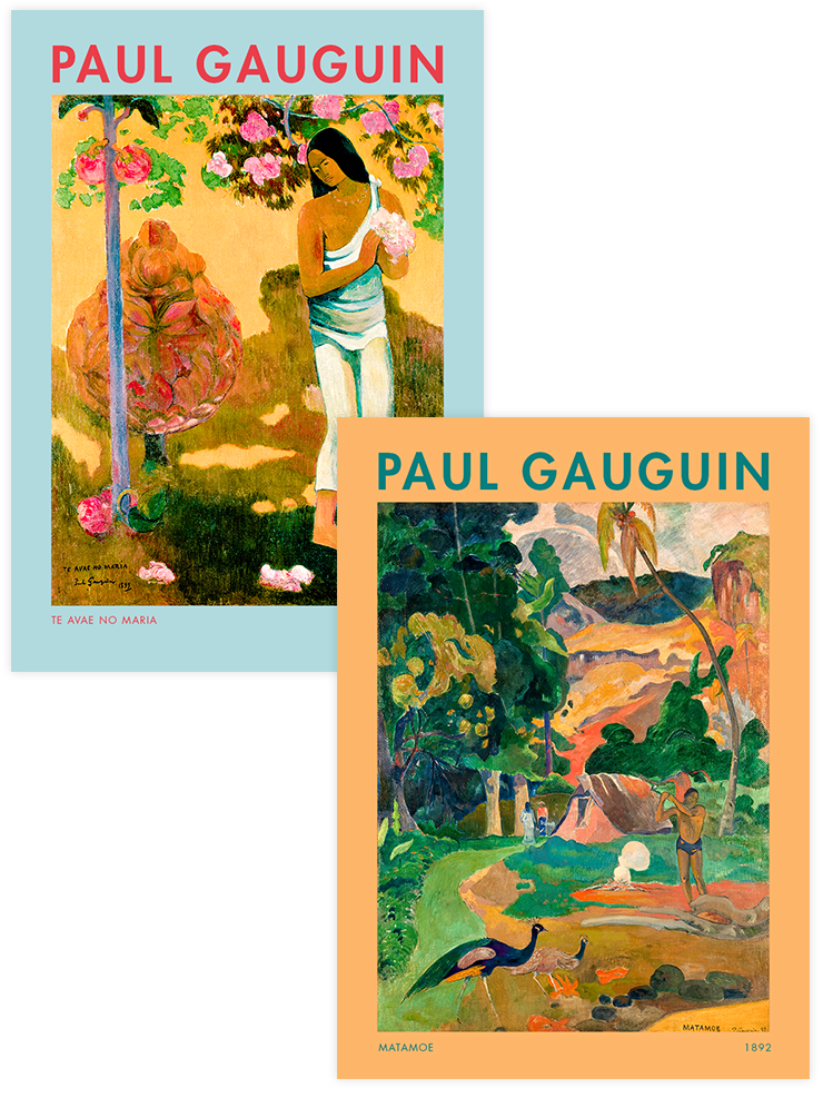 Paul Gauguin - Poster Seti Duo Ünlü Ressamlar Poster