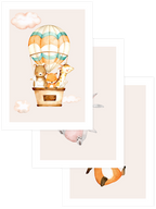 Uçan Sevimli Hayvanlar - Poster Seti Trio