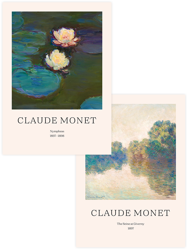 Monet Nympheas - Poster Seti Duo Ünlü Ressamlar Poster