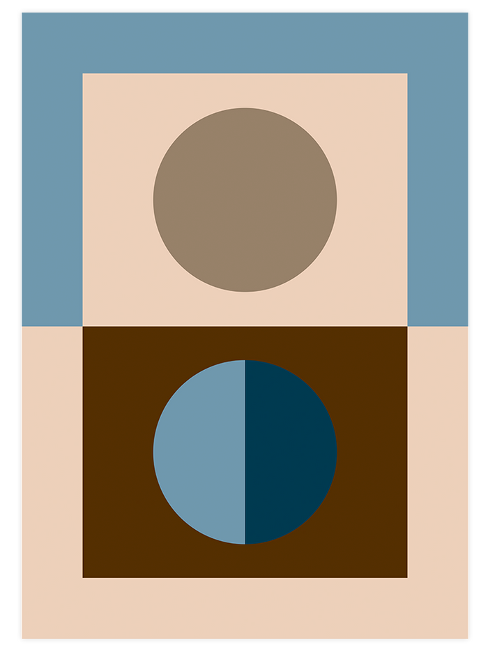 Blue, Brown, Beige - Poster Seti Duo  Poster