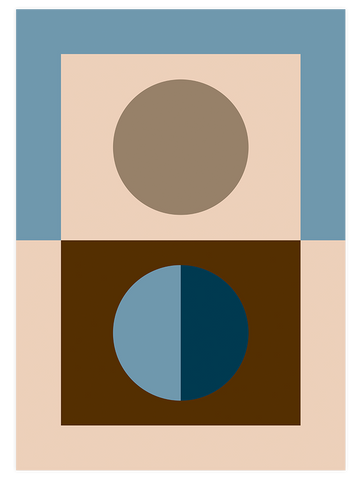 Blue, Brown, Beige - Poster Seti Duo