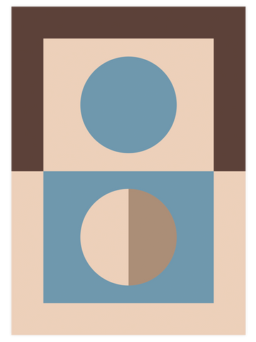 Blue, Brown, Beige - Poster Seti Duo
