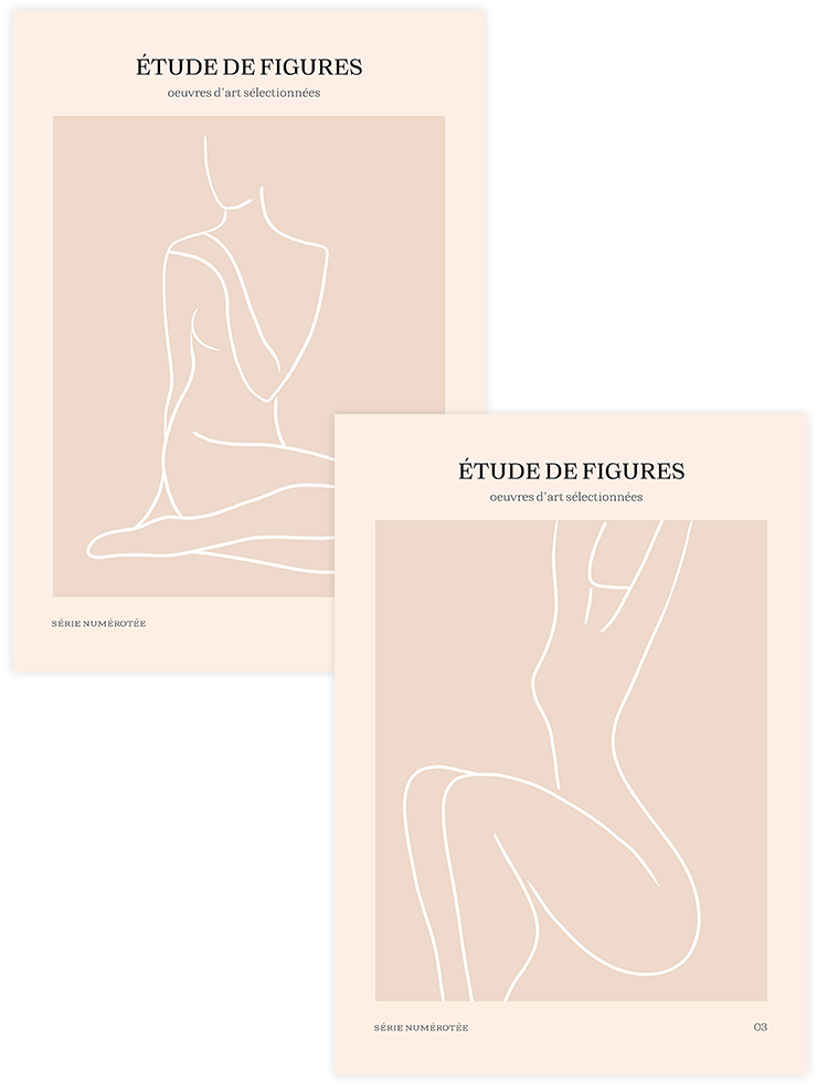 Etude de Figures - Poster Seti Duo Sanatsal Poster