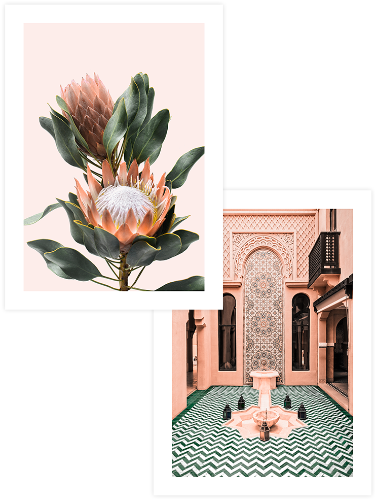 Çeşme & Çiçek - Poster Seti Duo Ürün ana görseli