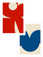 Red & Blue Shapes - Poster Seti Duo
