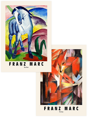 Franz Marc Foxes & Horse - Poster Seti Duo