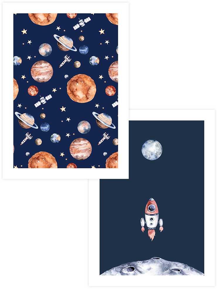 Kozmik Yolculuk - Poster Seti Duo Ürün ana görseli