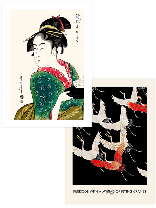 Geisha & Birds - Poster Seti Duo
