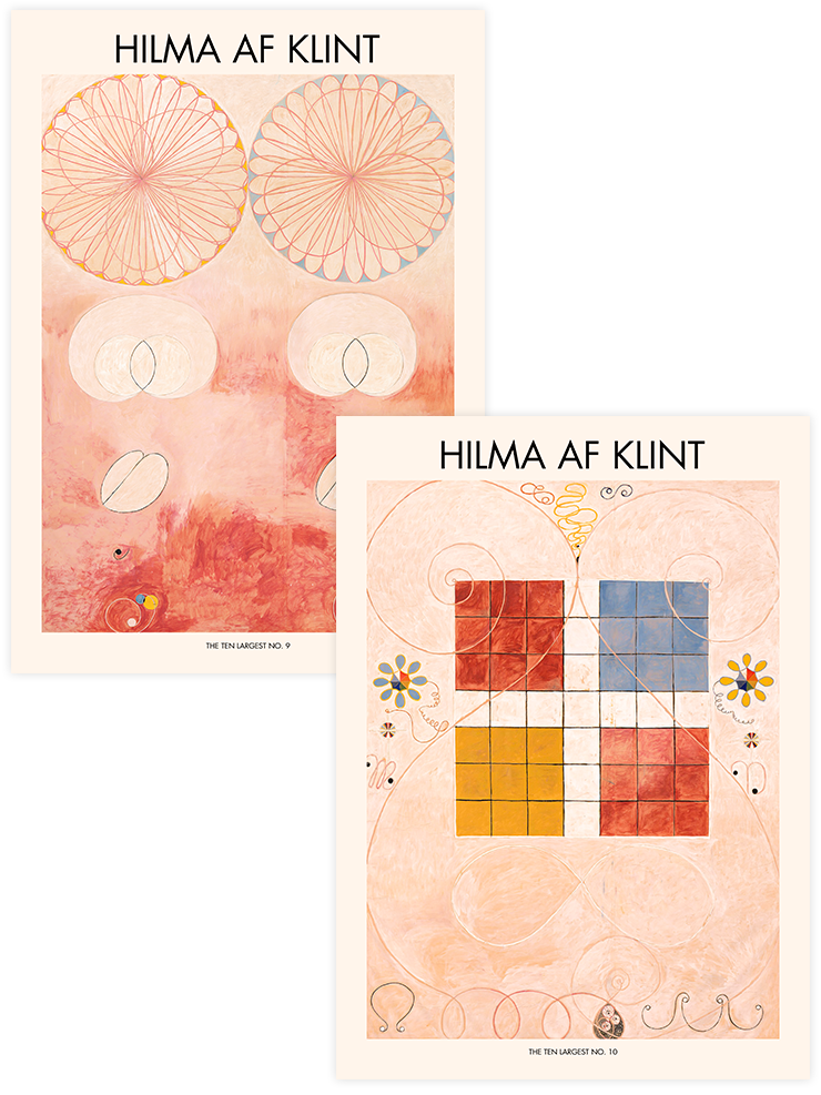 Hilma Af Klint The Ten Largest No.9 & 10 - Poster Seti Duo Ünlü Ressamlar Poster