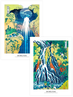 Hokusai Waterfalls - Poster Seti Duo