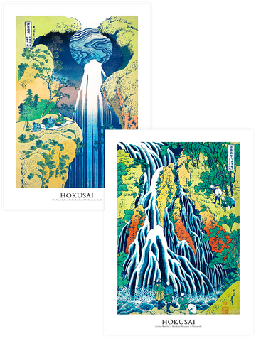 Hokusai Waterfalls - Poster Seti Duo