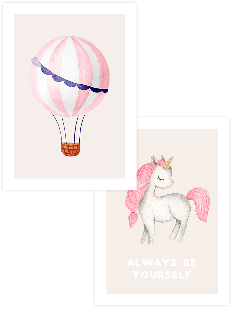 Pink Touch - Poster Seti Duo Çocuk Odası Poster