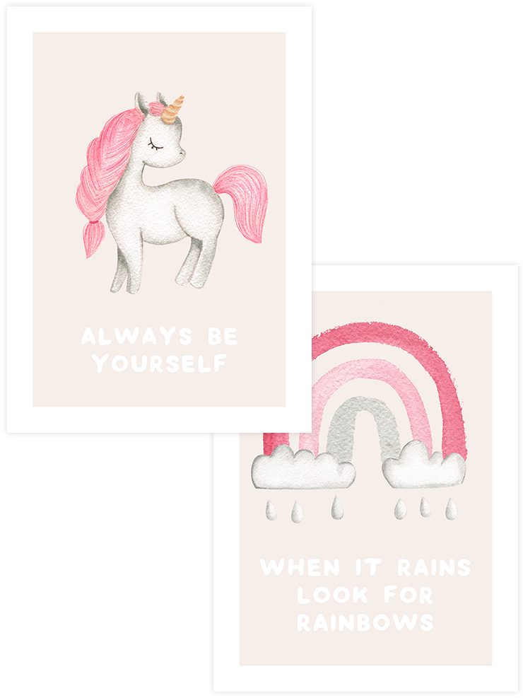 Magic Pink Touch - Poster Seti Duo Çocuk Odası Poster