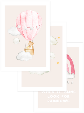 Magic Pink & Beige Touch - Poster Seti Trio