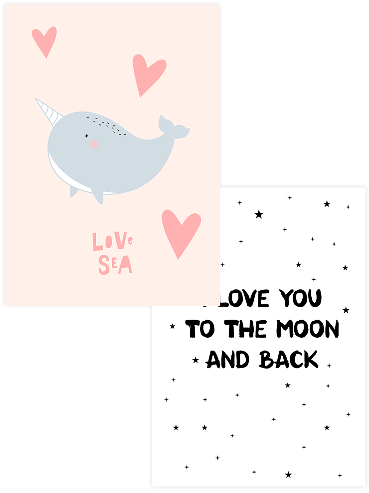 Love You - Poster Seti Duo Çocuk Odası Poster