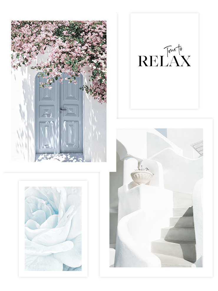 White & Blue Poster Seti