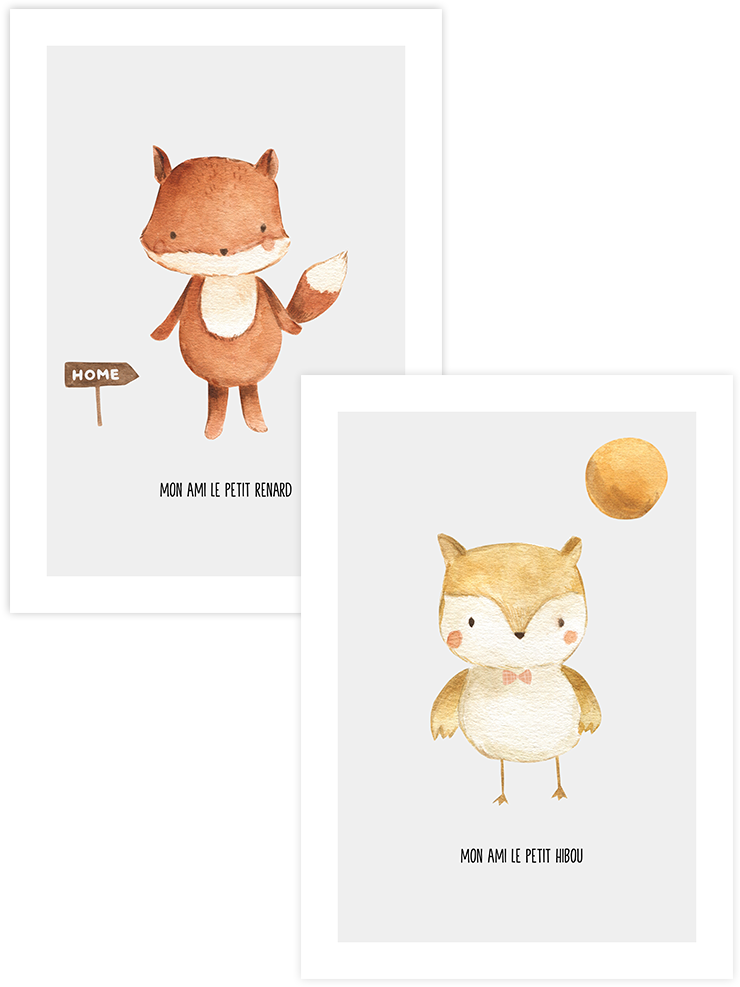 Mes Amis - Poster Seti Duo Çocuk Odası Poster