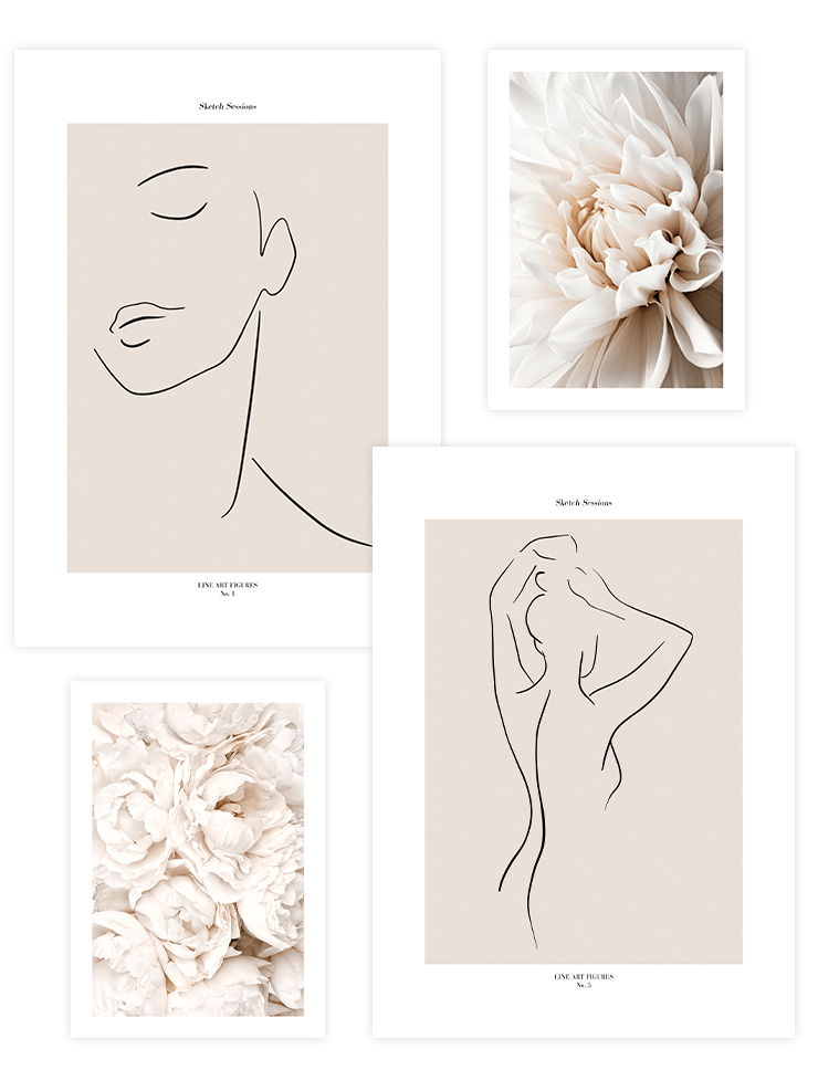 Charme Beige Poster Seti