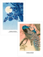 Ohara Koson Peacocks & Moon Light - Poster Seti Duo