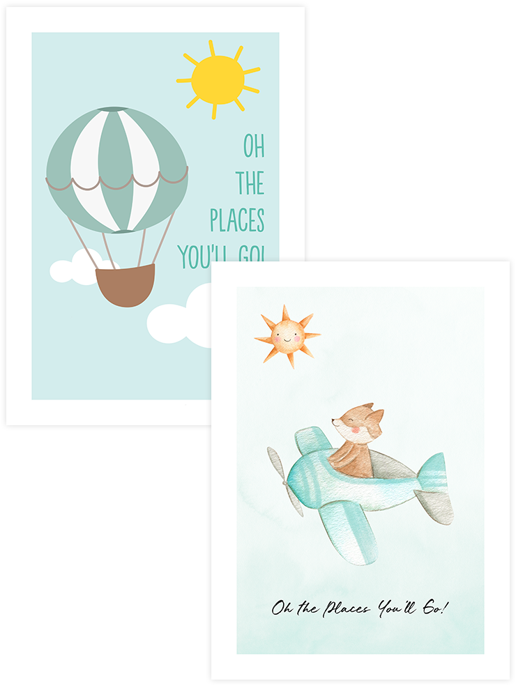 Green Pastel Combo - Poster Seti Duo Çocuk Odası Poster