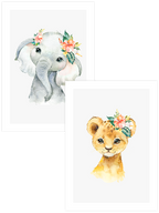 Koket Fil & Aslan - Poster Seti Duo