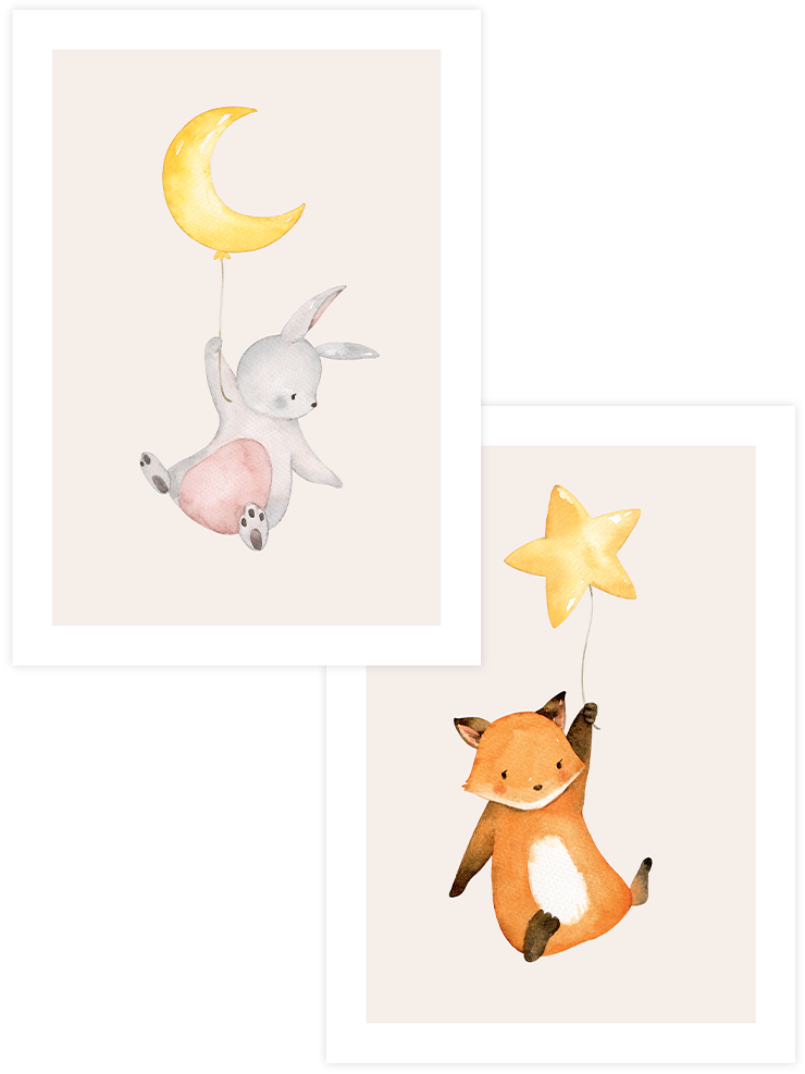 Uçan Sevimli Hayvanlar - Poster Seti Duo