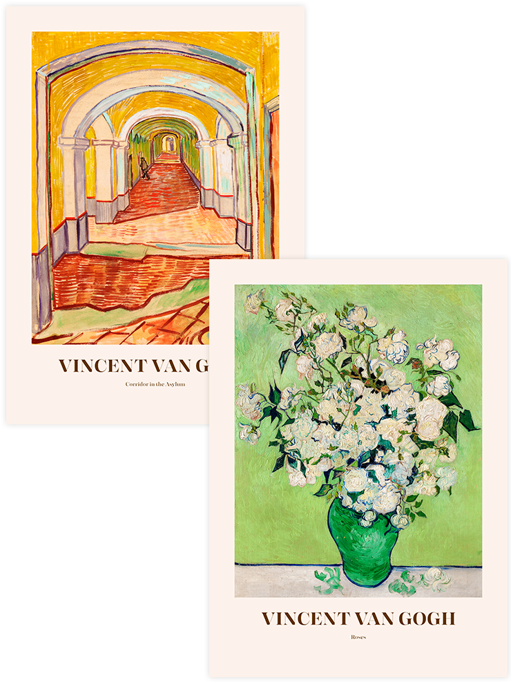 Van Gogh Roses - Poster Seti Duo Ünlü Ressamlar Poster