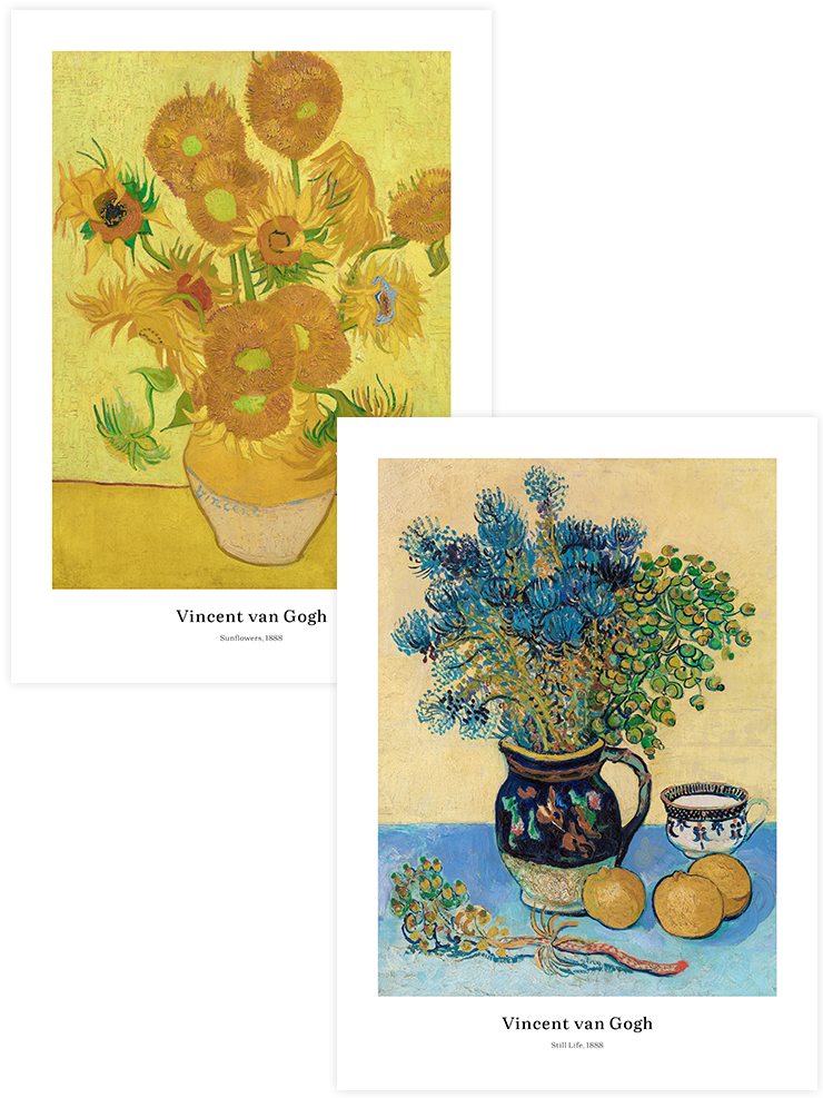 Van Gogh Sunflowers - Poster Seti Duo Ünlü Ressamlar Poster