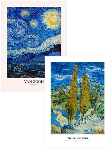 Van Gogh Two Poplars - Poster Seti Duo