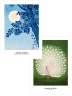 Ohara Koson Peacock & Moonlit - Poster Seti Duo
