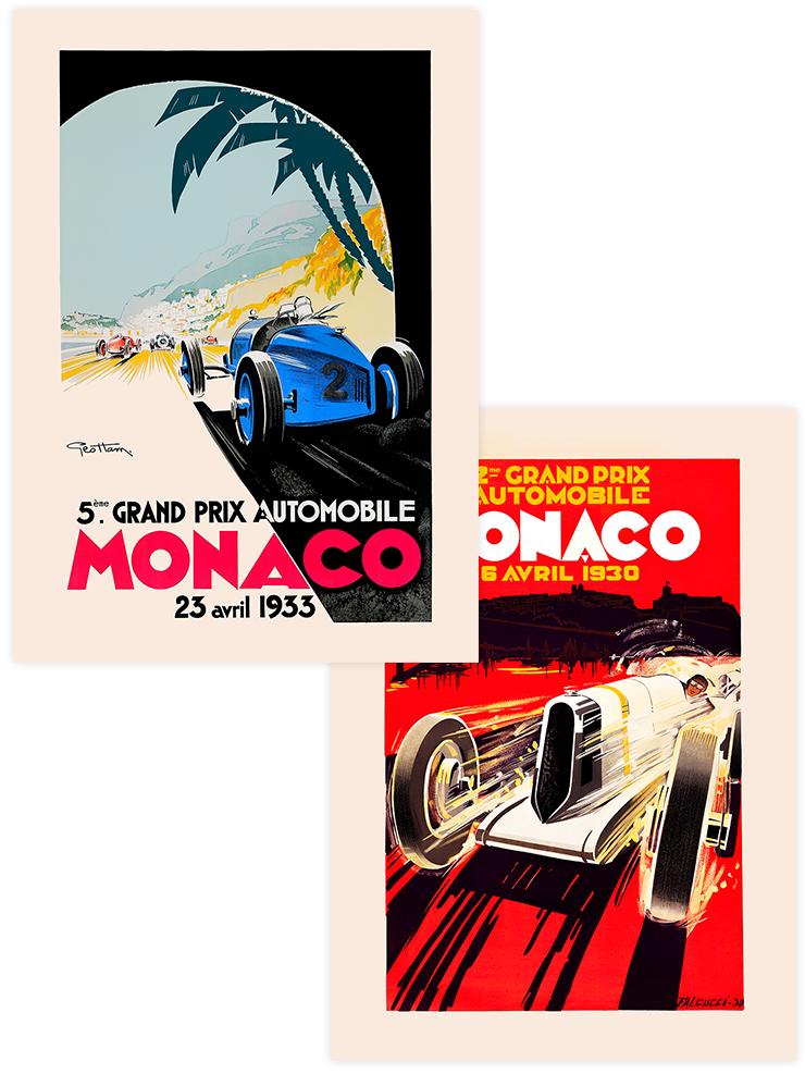 Vintage Grand Prix - Poster Seti Duo Ünlü Ressamlar Poster