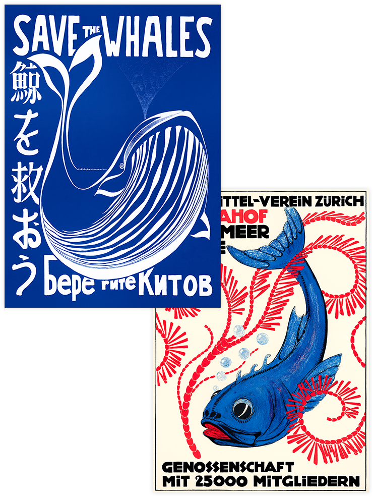 Vintage Save The Whales - Poster Seti Duo Ünlü Ressamlar Poster