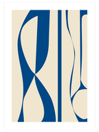 Geometrik Form Bej Mavi N2 - Art Print