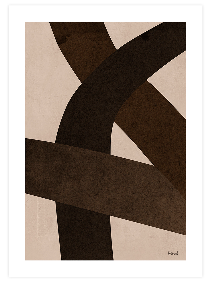 Brown Shapes N2 - Art Print Sanatsal Poster