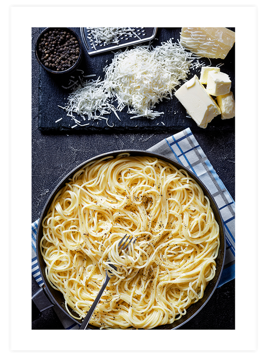 The Art Of Eating Pasta Poster - Giclée Baskı