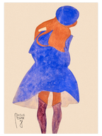 Egon Schiele Standing Girl, Back View - Art Print