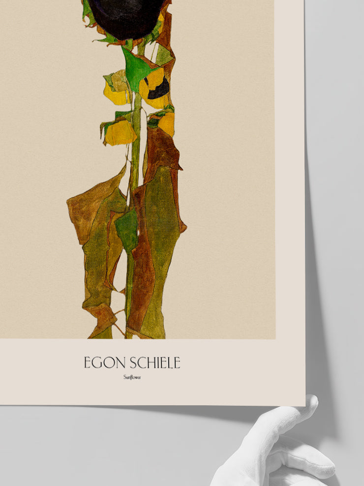 Egon Schiele Sunflower - Art Print  Poster