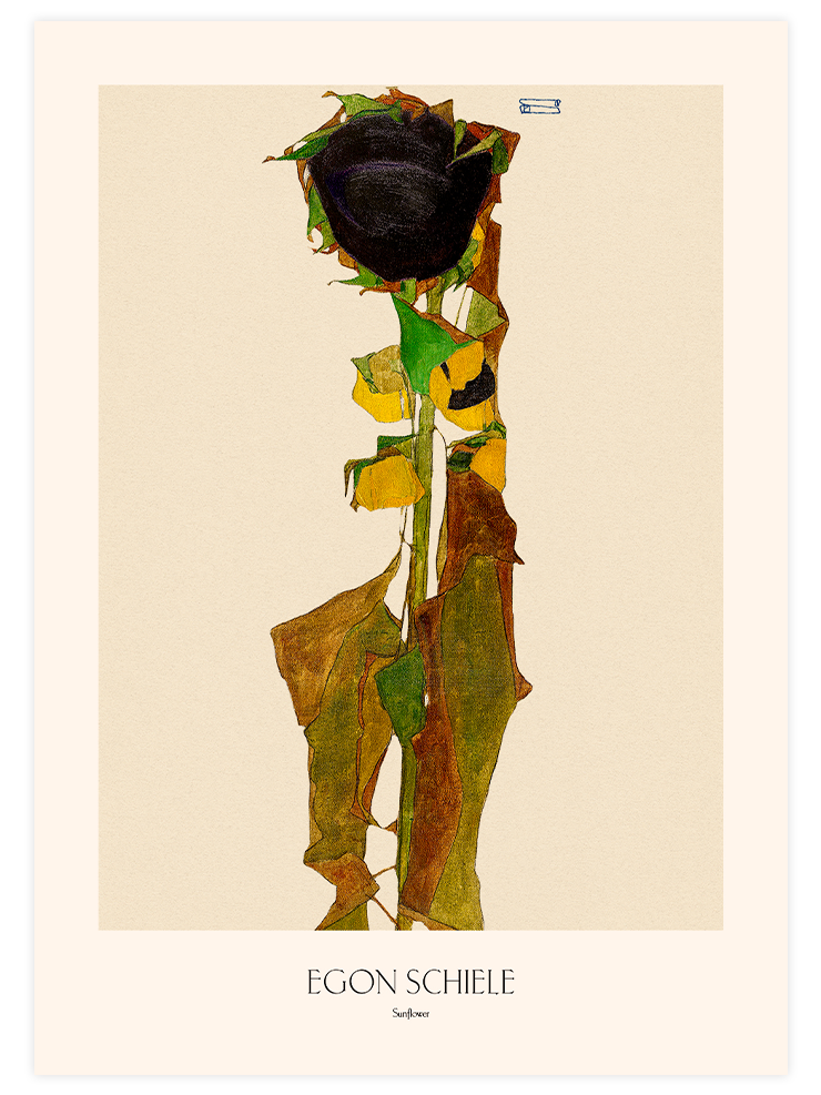 Egon Schiele Sunflower - Art Print