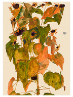 Egon Schiele Sunflowers - Art Print