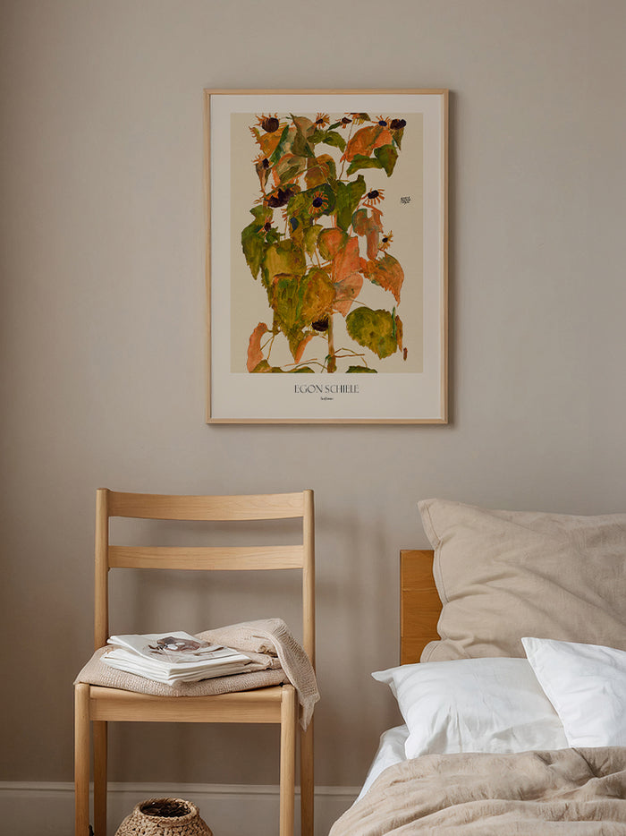 Egon Schiele Sunflowers - Art Print  Poster