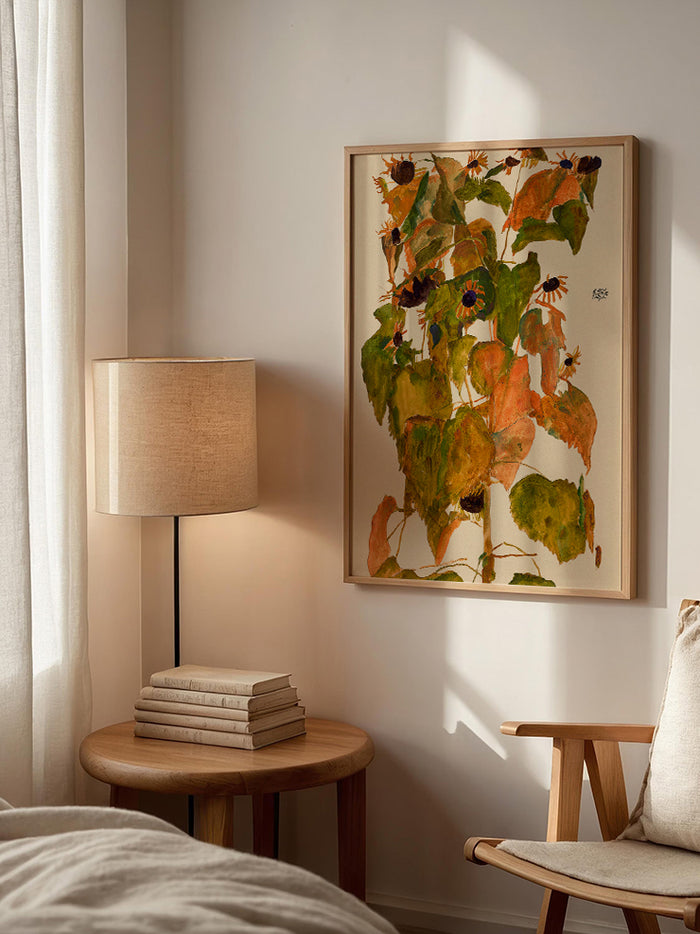 Egon Schiele Sunflowers - Art Print  Poster