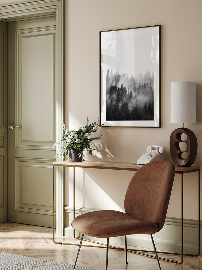 Siyah Beyaz Orman - Art Print  Poster