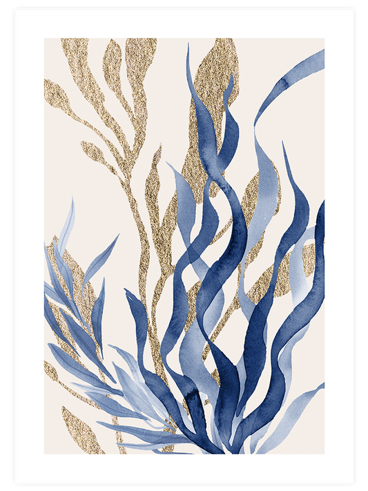Blue Leaves N2 Poster - Giclée Baskı