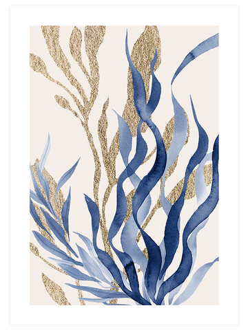Blue Leaves N2 - Art Print