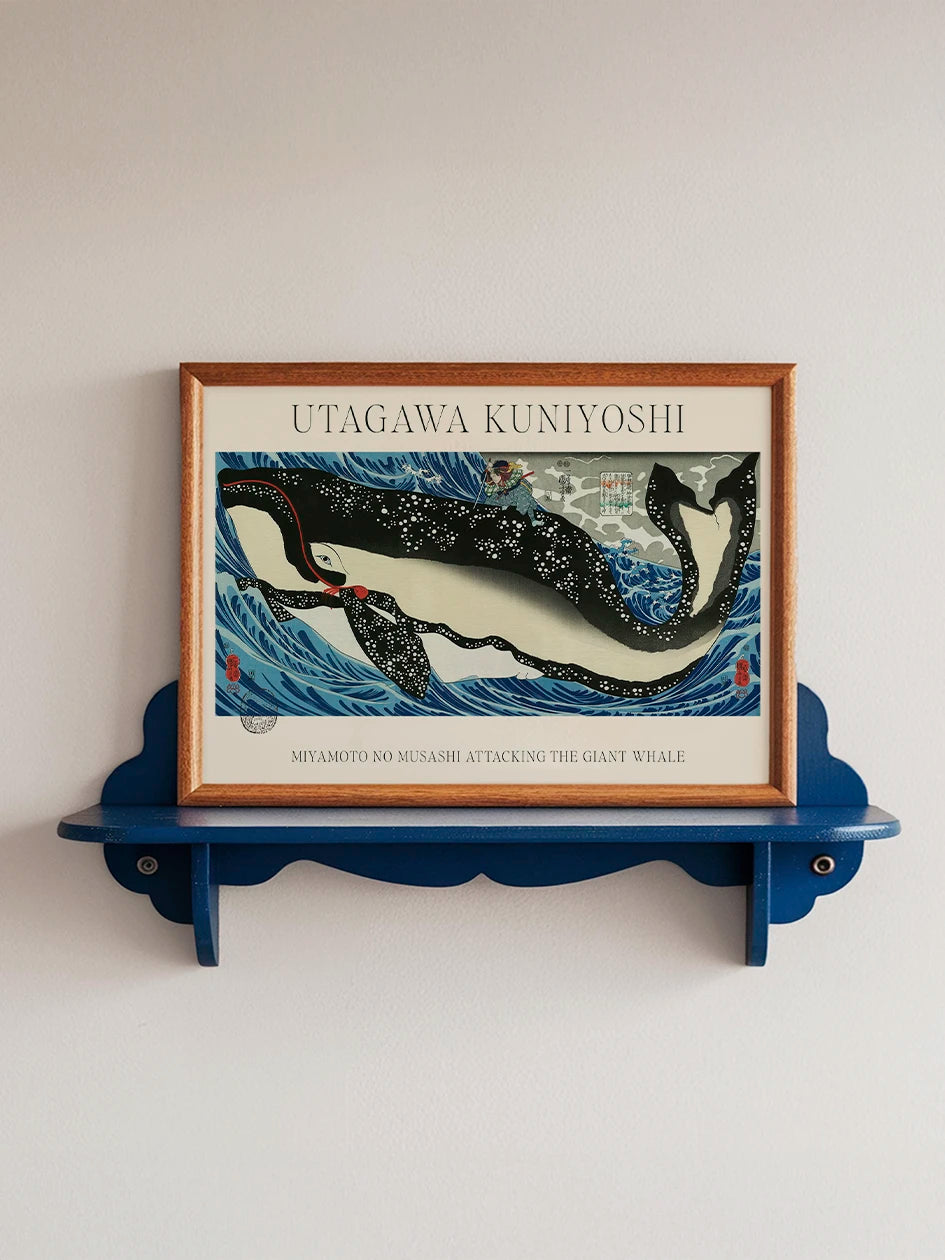 Kuniyoshi Miyamoto no Musashi Attacking the Giant Whale - Art Print Ürün ikincil görseli