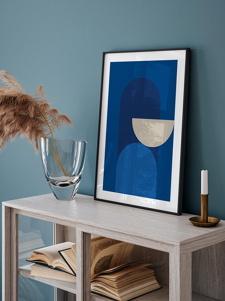 Geometrik Form Mavi N3 - Art Print  Poster