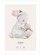 Sevimli Tavşanlar Kişiye Özel - Art Print