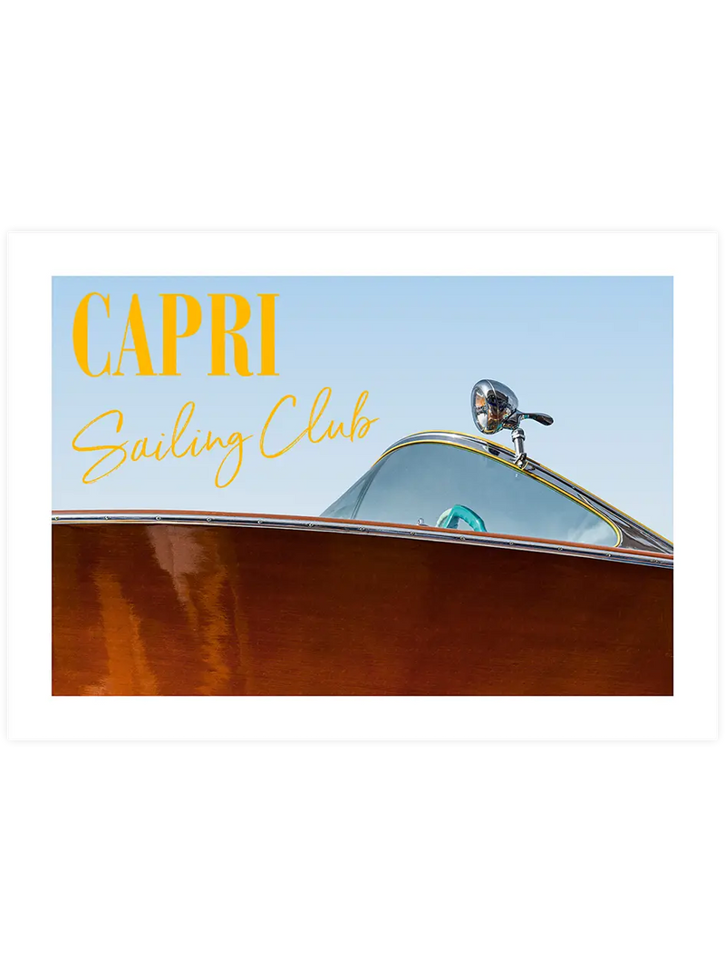 Capri Sailing Club yazılı klasik tekne posteri