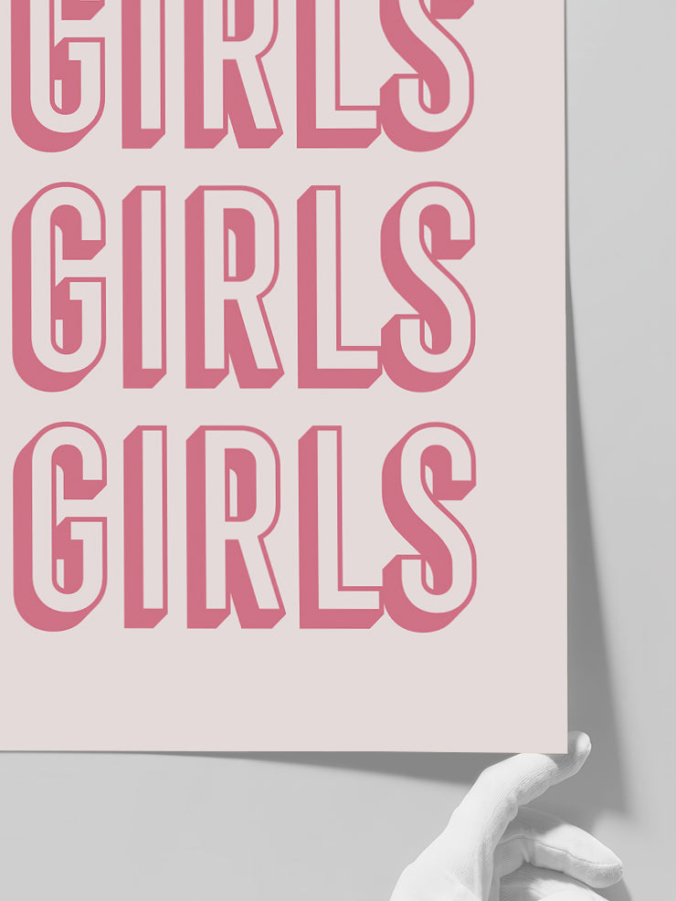 Pink Girls - Art Print  Poster